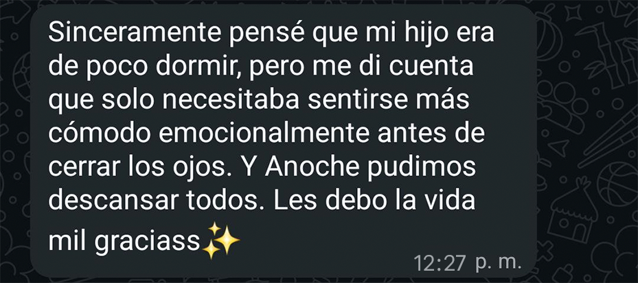 Ella logró que su bebé se sintiera cómodo para dormir toda la noche