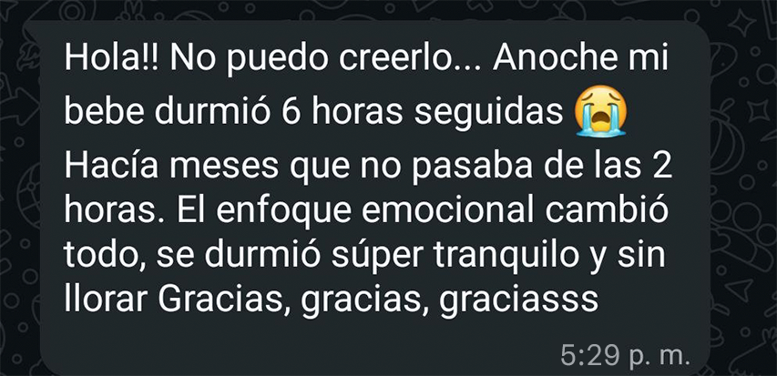 Ella recuperó la tranquilidad en su hogar tras mejorar
el descanso de su bebé